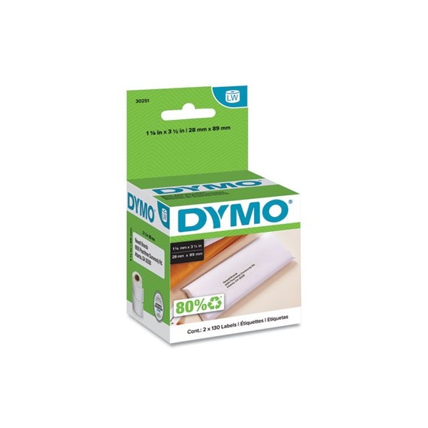 Dymo ADDRESS LBLS WHITE 1-1/8X3-1/2 2ROL 30251 - main